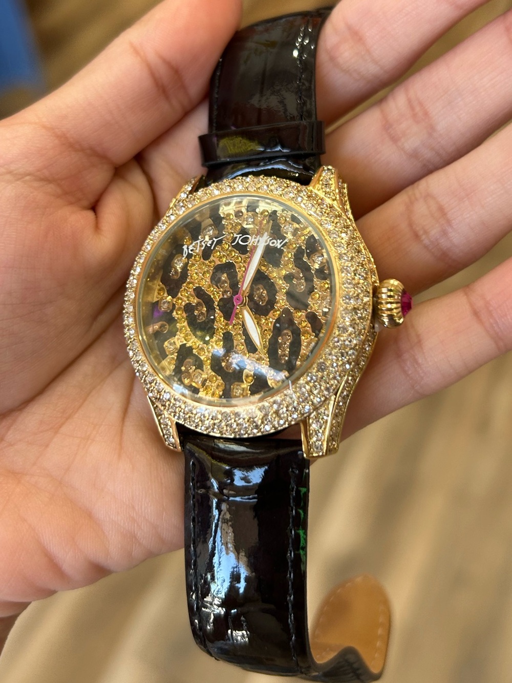 Betsey Johnson Leopard Rhinestone Watch - Picture 12 of 12